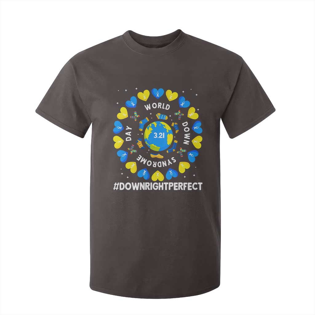 World Down Syndrome Day T Shirt For Kid 321 Awareness Support Blue Yellow Ribbon Down Right Perfect TS10 Dark Chocolate Print Your Wear