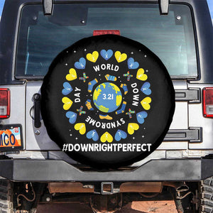 World Down Syndrome Day Spare Tire Cover 321 Awareness Support Blue Yellow Ribbon Down Right Perfect TS10 No hole Black Print Your Wear