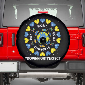 World Down Syndrome Day Spare Tire Cover 321 Awareness Support Blue Yellow Ribbon Down Right Perfect TS10 Black Print Your Wear
