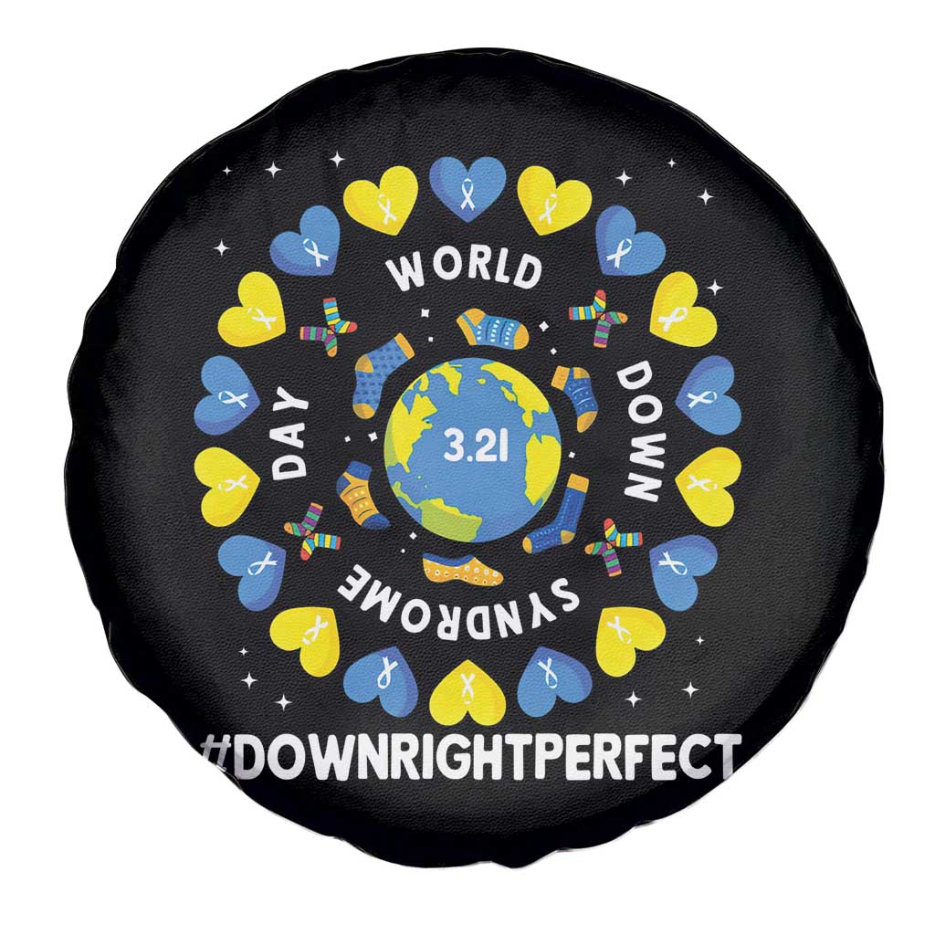 World Down Syndrome Day Spare Tire Cover 321 Awareness Support Blue Yellow Ribbon Down Right Perfect TS10 Print Your Wear