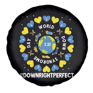 World Down Syndrome Day Spare Tire Cover 321 Awareness Support Blue Yellow Ribbon Down Right Perfect TS10 Print Your Wear
