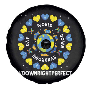 World Down Syndrome Day Spare Tire Cover 321 Awareness Support Blue Yellow Ribbon Down Right Perfect TS10 Print Your Wear