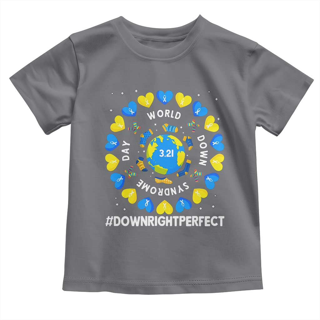 World Down Syndrome Day Toddler T Shirt 321 Awareness Support Blue Yellow Ribbon Down Right Perfect TS10 Charcoal Print Your Wear