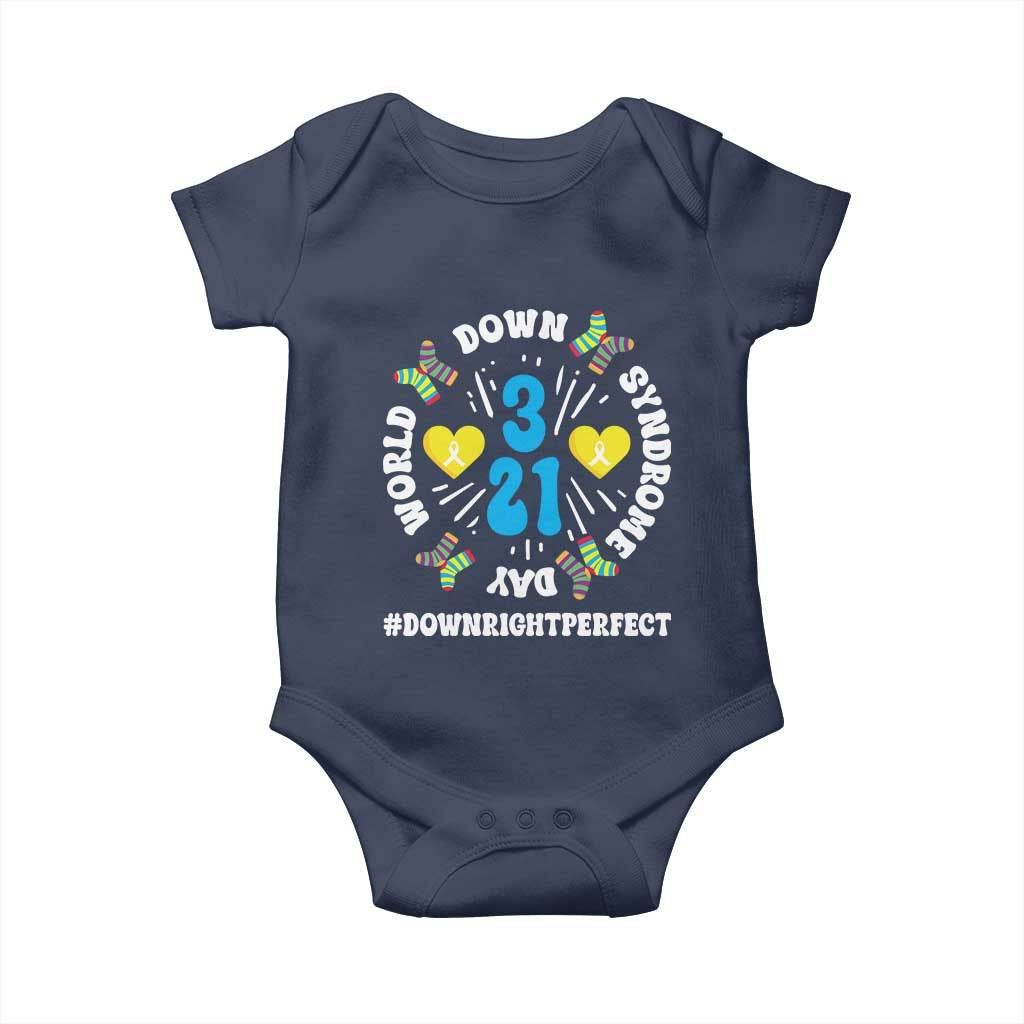 World Down Syndrome Day Baby Onesie 321 Awareness Support Blue Yellow Ribbon TS10 Navy Print Your Wear