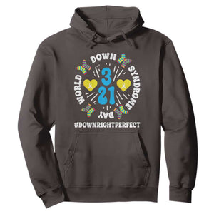 World Down Syndrome Day Hoodie 321 Awareness Support Blue Yellow Ribbon TS10 Dark Chocolate Print Your Wear