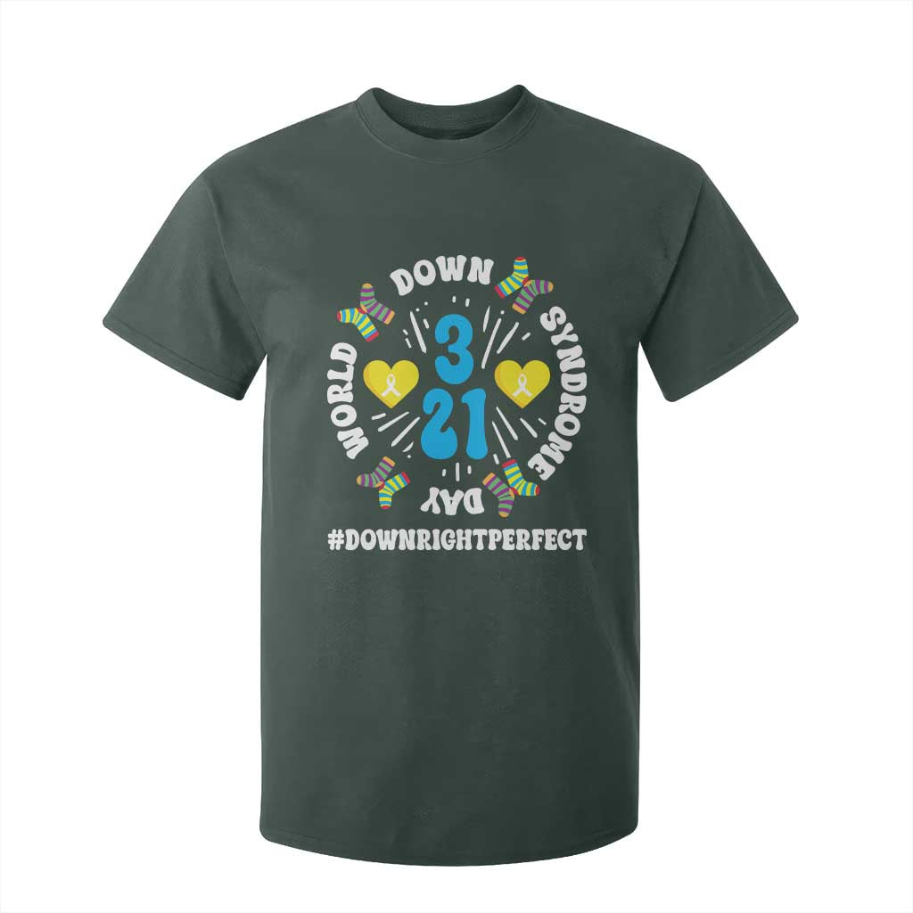 World Down Syndrome Day T Shirt For Kid 321 Awareness Support Blue Yellow Ribbon TS10 Dark Forest Green Print Your Wear