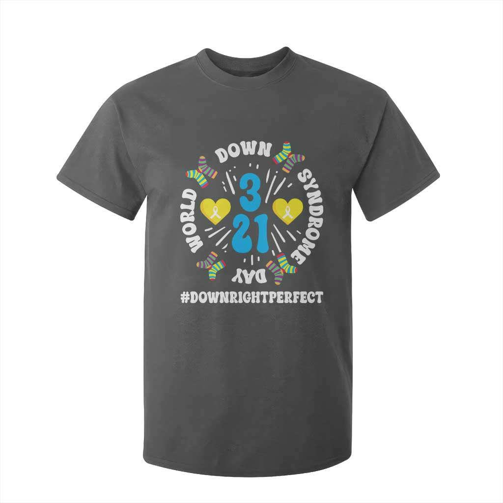 World Down Syndrome Day T Shirt For Kid 321 Awareness Support Blue Yellow Ribbon TS10 Dark Heather Print Your Wear