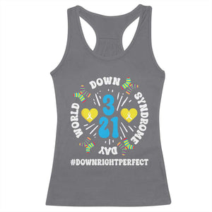 World Down Syndrome Day Racerback Tank Top 321 Awareness Support Blue Yellow Ribbon TS10 Charcoal Print Your Wear