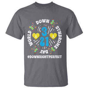 World Down Syndrome Day T Shirt 321 Awareness Support Blue Yellow Ribbon TS10 Charcoal Print Your Wear