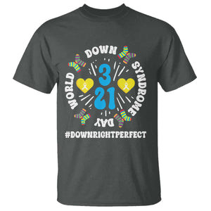 World Down Syndrome Day T Shirt 321 Awareness Support Blue Yellow Ribbon TS10 Dark Heather Print Your Wear