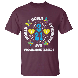 World Down Syndrome Day T Shirt 321 Awareness Support Blue Yellow Ribbon TS10 Maroon Print Your Wear