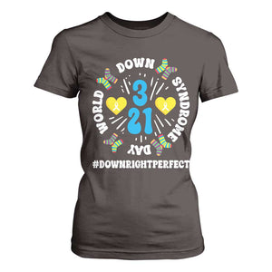 World Down Syndrome Day T Shirt For Women 321 Awareness Support Blue Yellow Ribbon TS10 Dark Chocolate Print Your Wear