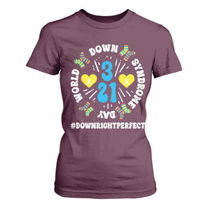 World Down Syndrome Day T Shirt For Women 321 Awareness Support Blue Yellow Ribbon TS10 Maroon Print Your Wear