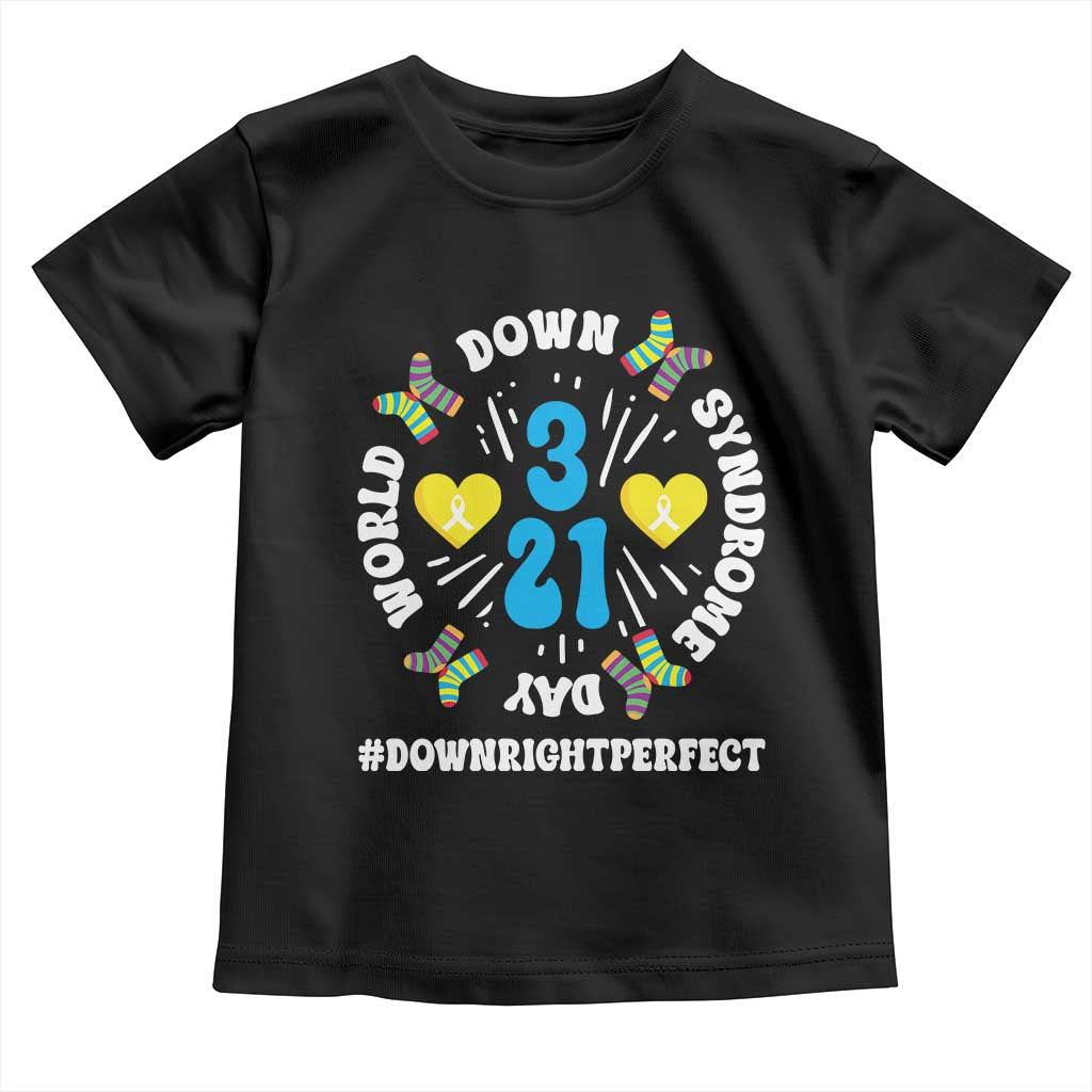 World Down Syndrome Day Toddler T Shirt 321 Awareness Support Blue Yellow Ribbon TS10 Black Print Your Wear