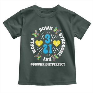 World Down Syndrome Day Toddler T Shirt 321 Awareness Support Blue Yellow Ribbon TS10 Dark Forest Green Print Your Wear
