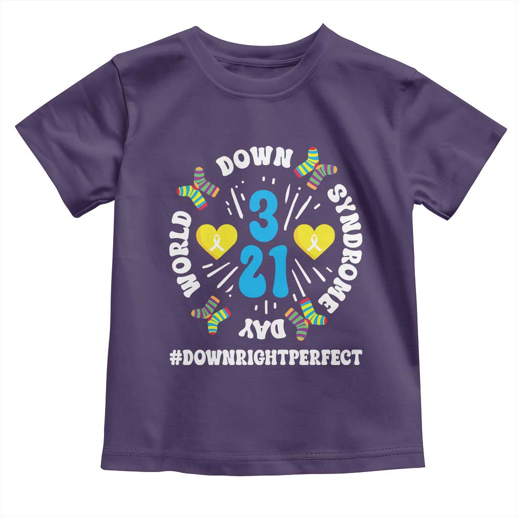 World Down Syndrome Day Toddler T Shirt 321 Awareness Support Blue Yellow Ribbon TS10 Purple Print Your Wear