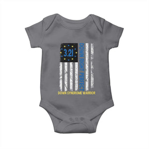 World Down Syndrome Day Baby Onesie Blue Yellow Ribbon American Flag 321 TS10 Charcoal Print Your Wear