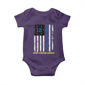 World Down Syndrome Day Baby Onesie Blue Yellow Ribbon American Flag 321 TS10 Purple Print Your Wear