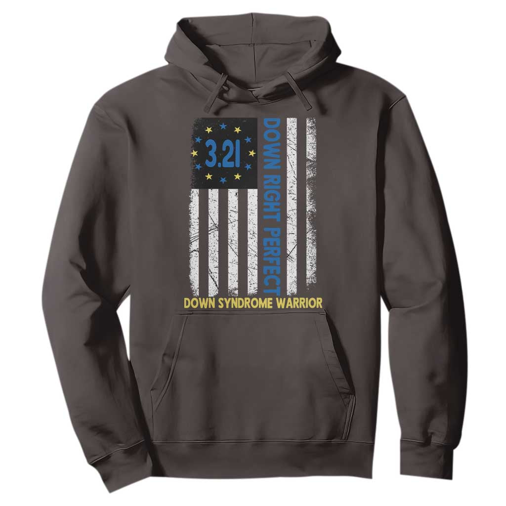 World Down Syndrome Day Hoodie Blue Yellow Ribbon American Flag 321 TS10 Dark Chocolate Print Your Wear