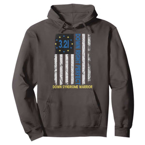 World Down Syndrome Day Hoodie Blue Yellow Ribbon American Flag 321 TS10 Dark Chocolate Print Your Wear