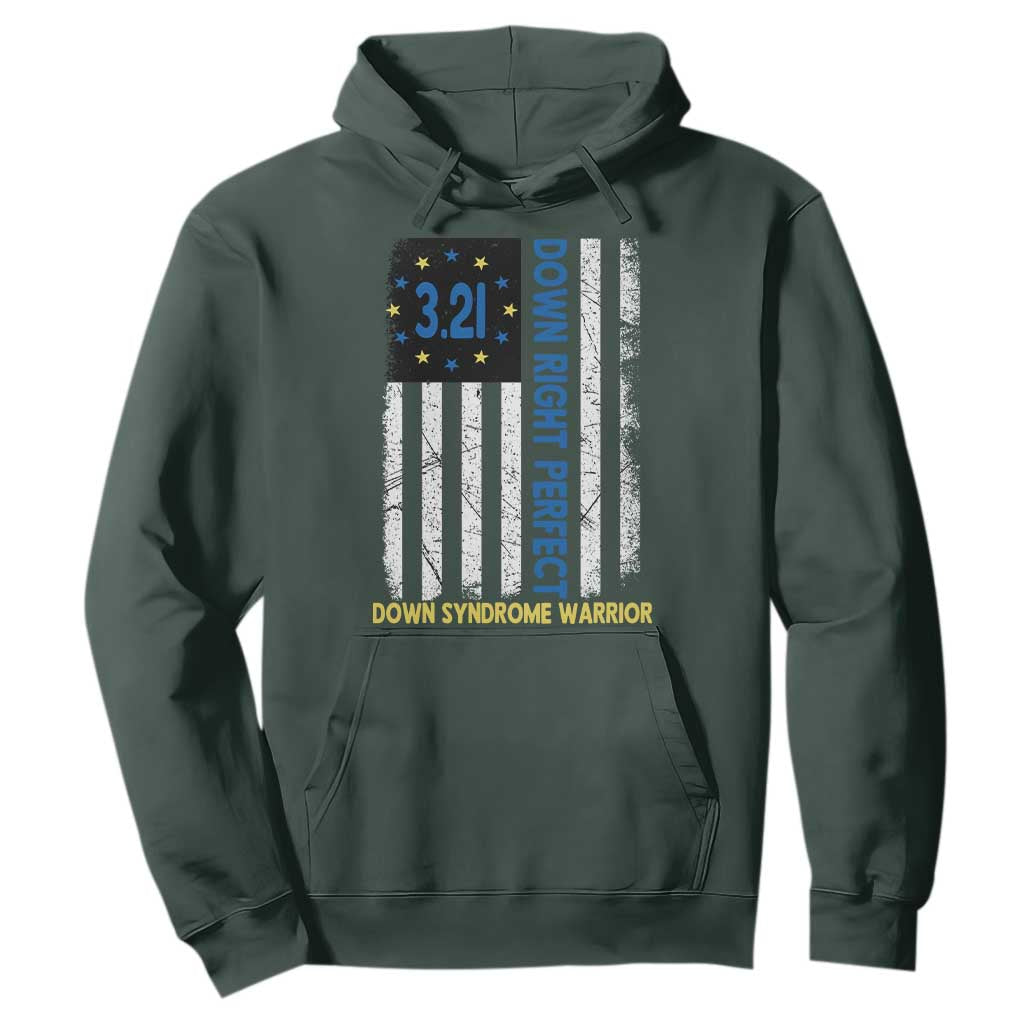 World Down Syndrome Day Hoodie Blue Yellow Ribbon American Flag 321 TS10 Dark Forest Green Print Your Wear