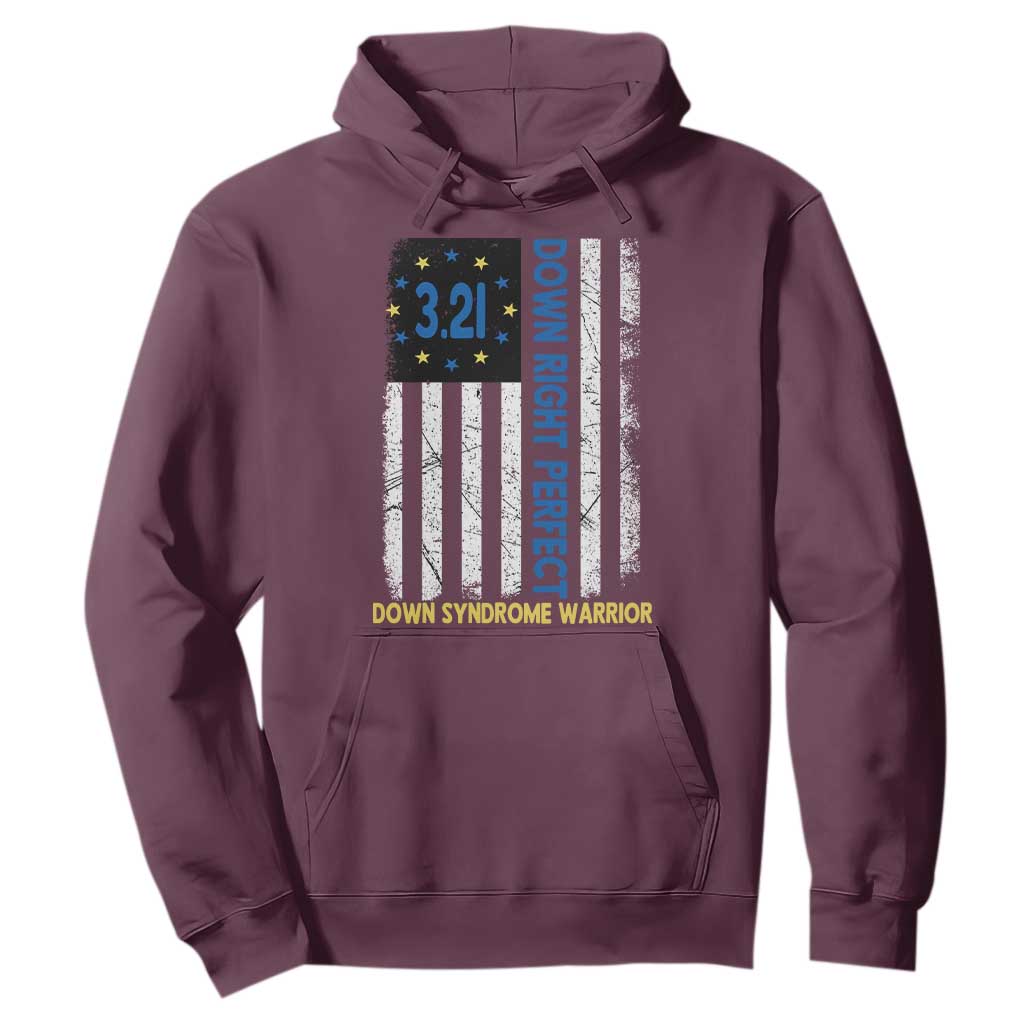 World Down Syndrome Day Hoodie Blue Yellow Ribbon American Flag 321 TS10 Maroon Print Your Wear