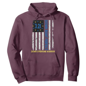World Down Syndrome Day Hoodie Blue Yellow Ribbon American Flag 321 TS10 Maroon Print Your Wear