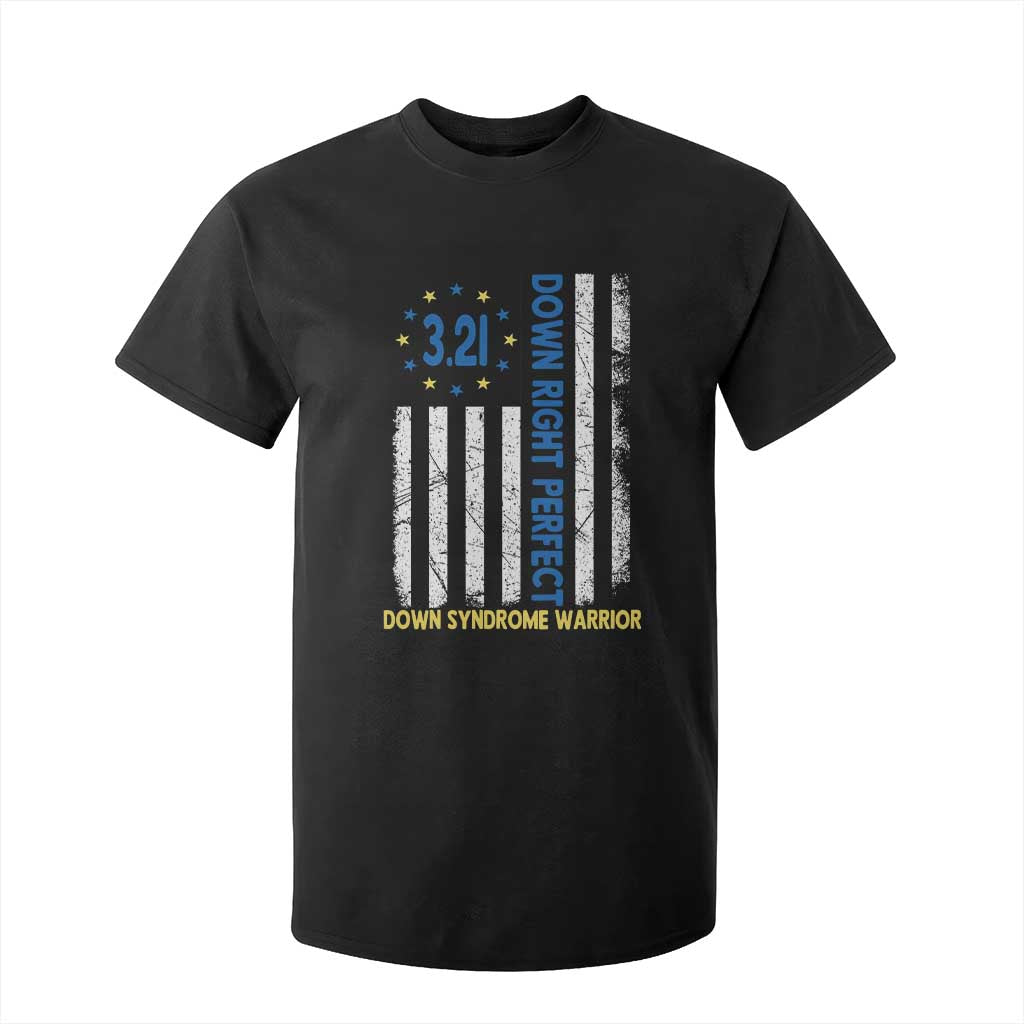 World Down Syndrome Day T Shirt For Kid Blue Yellow Ribbon American Flag 321 TS10 Black Print Your Wear