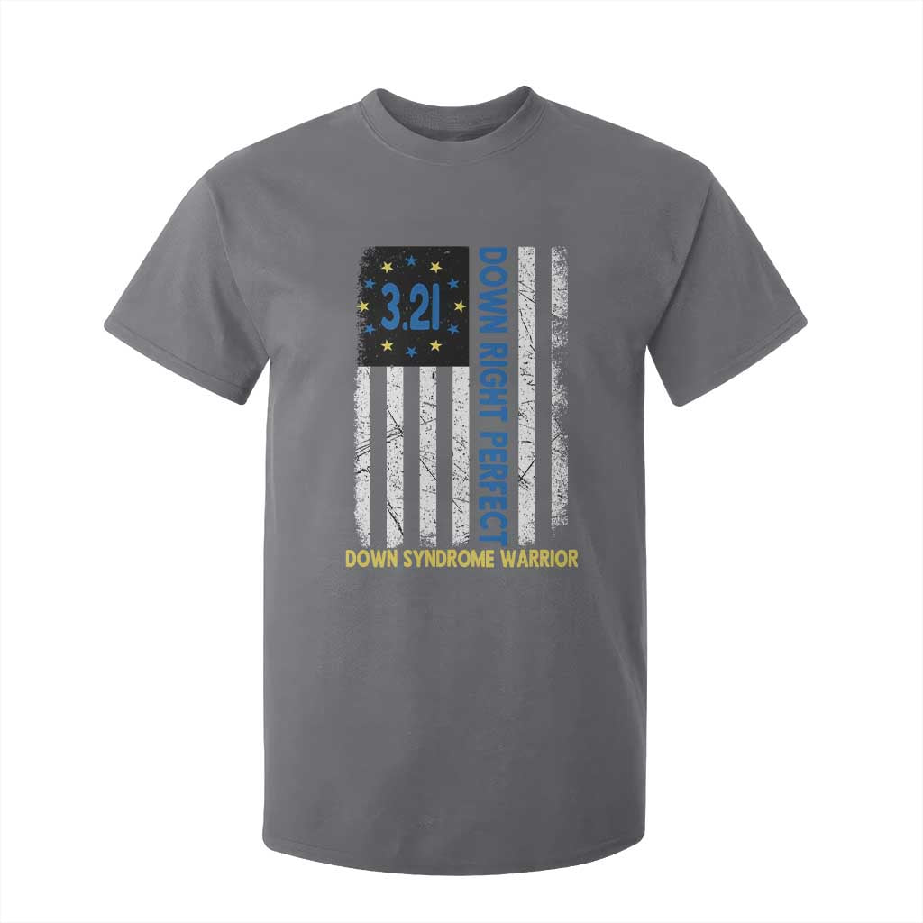 World Down Syndrome Day T Shirt For Kid Blue Yellow Ribbon American Flag 321 TS10 Charcoal Print Your Wear
