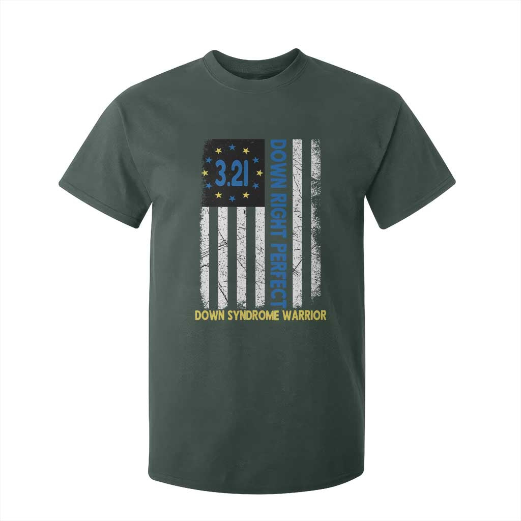 World Down Syndrome Day T Shirt For Kid Blue Yellow Ribbon American Flag 321 TS10 Dark Forest Green Print Your Wear