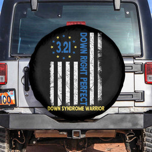 World Down Syndrome Day Spare Tire Cover Blue Yellow Ribbon American Flag 321 TS10 No hole Black Print Your Wear