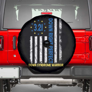 World Down Syndrome Day Spare Tire Cover Blue Yellow Ribbon American Flag 321 TS10 Black Print Your Wear