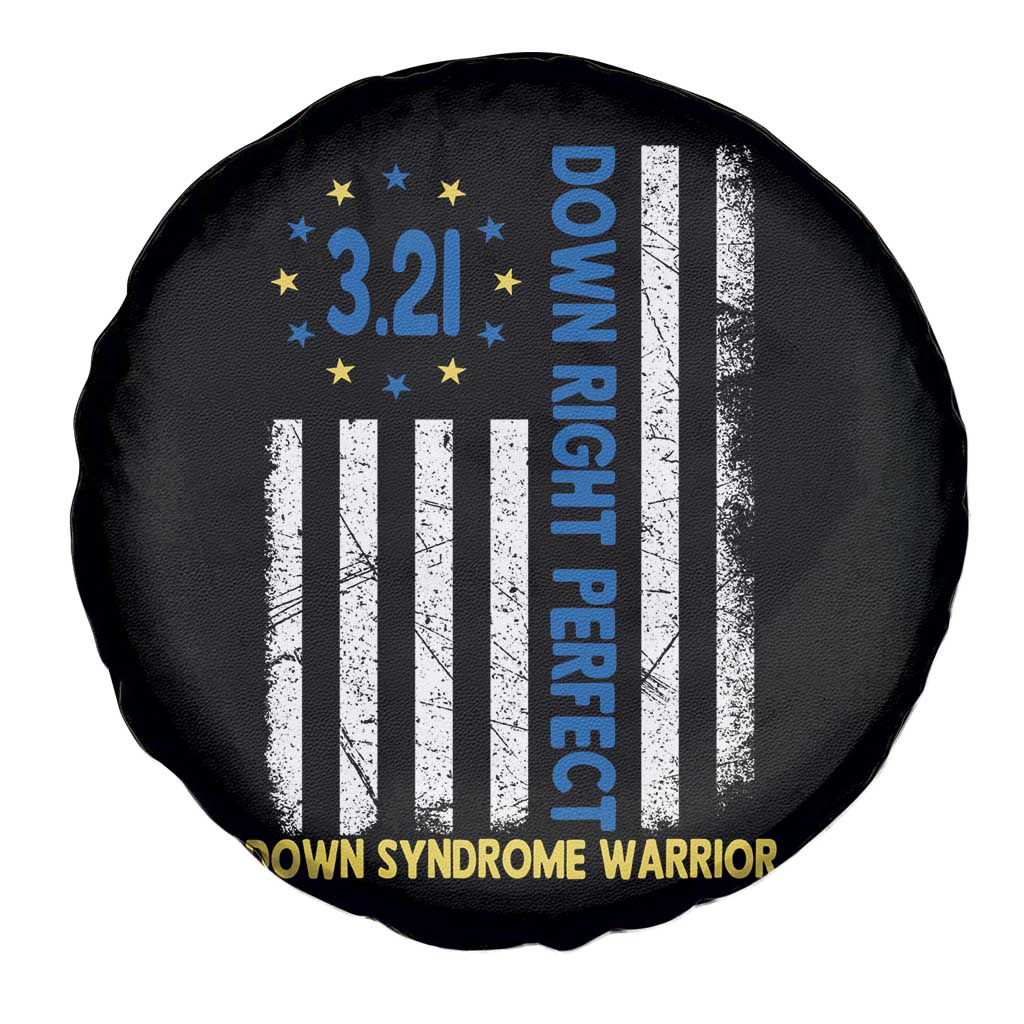 World Down Syndrome Day Spare Tire Cover Blue Yellow Ribbon American Flag 321 TS10 Print Your Wear