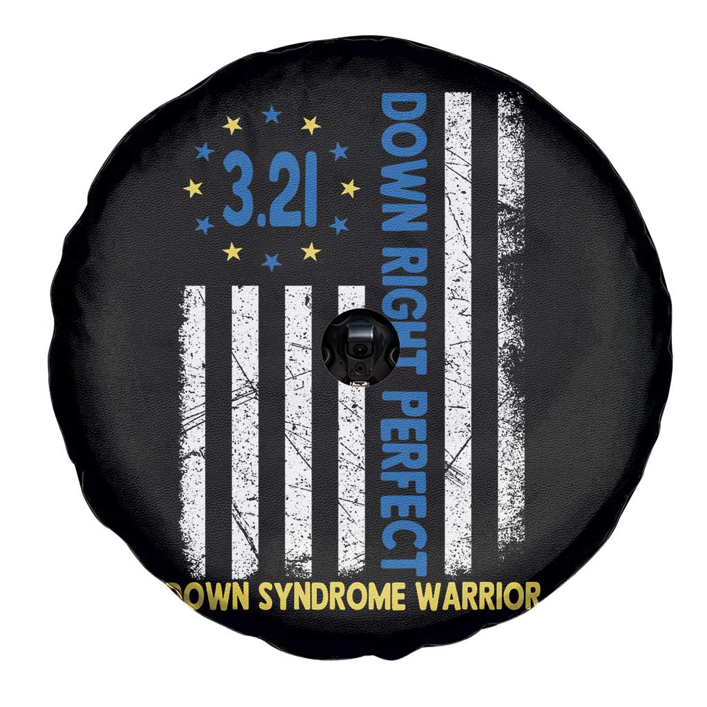 World Down Syndrome Day Spare Tire Cover Blue Yellow Ribbon American Flag 321 TS10 Print Your Wear
