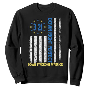 World Down Syndrome Day Sweatshirt Blue Yellow Ribbon American Flag 321 TS10 Black Print Your Wear