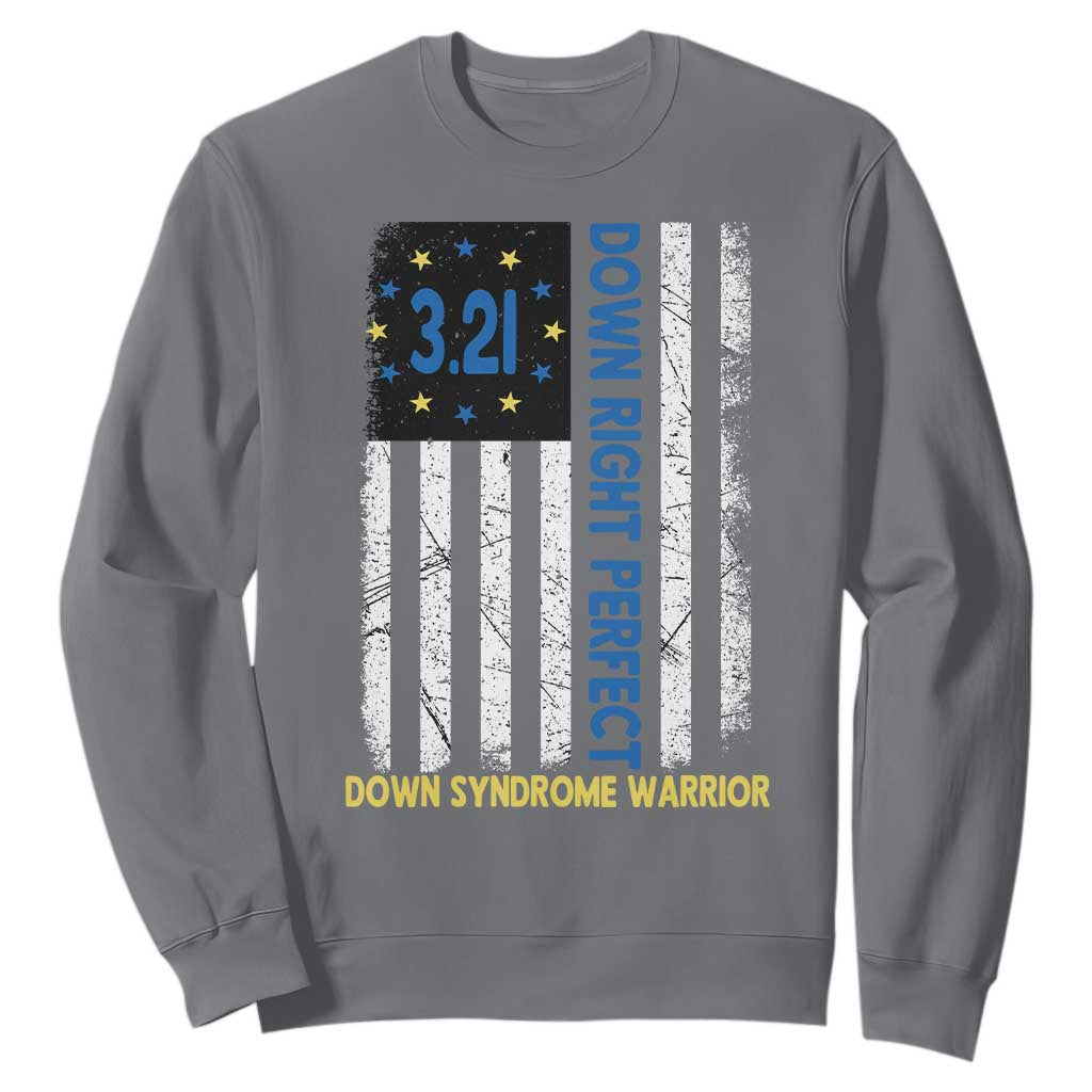 World Down Syndrome Day Sweatshirt Blue Yellow Ribbon American Flag 321 TS10 Charcoal Print Your Wear