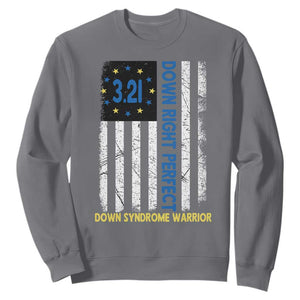 World Down Syndrome Day Sweatshirt Blue Yellow Ribbon American Flag 321 TS10 Charcoal Print Your Wear
