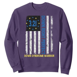 World Down Syndrome Day Sweatshirt Blue Yellow Ribbon American Flag 321 TS10 Purple Print Your Wear