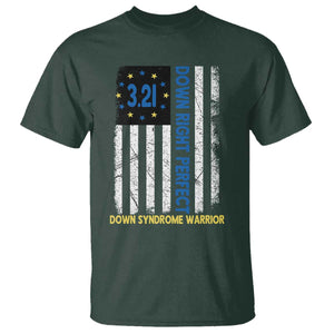 World Down Syndrome Day T Shirt Blue Yellow Ribbon American Flag 321 TS10 Dark Forest Green Print Your Wear