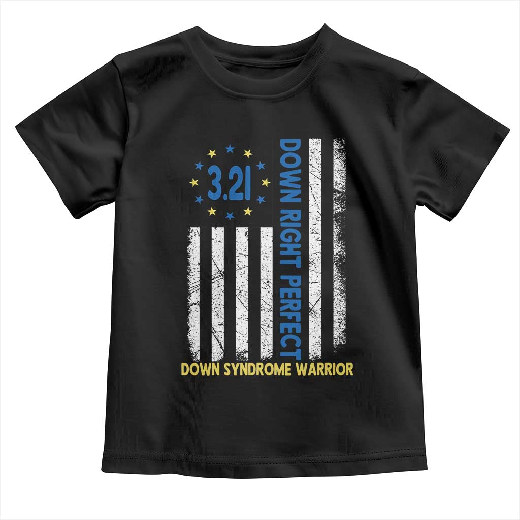 World Down Syndrome Day Toddler T Shirt Blue Yellow Ribbon American Flag 321 TS10 Black Print Your Wear