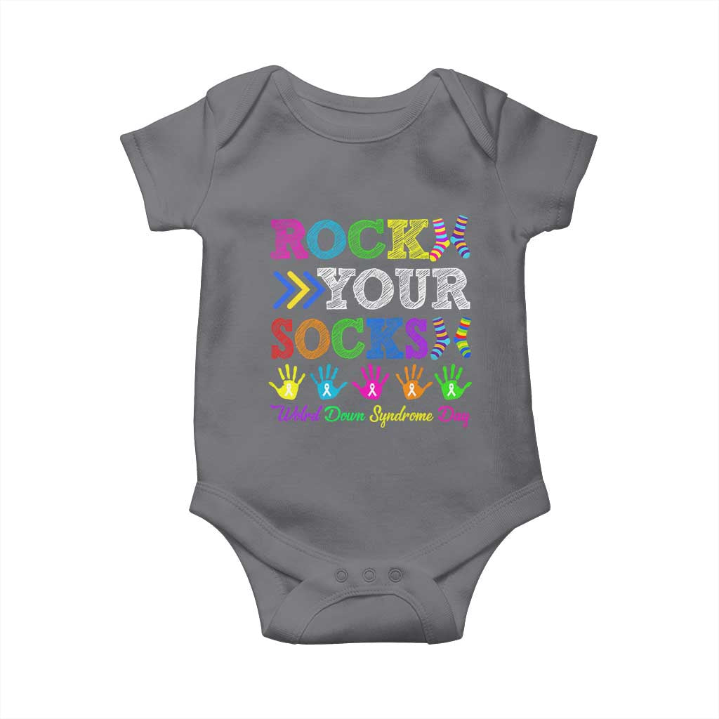 World Down Syndrome Day Baby Onesie Rock Your Socks Awareness Support 321 TS10 Charcoal Print Your Wear