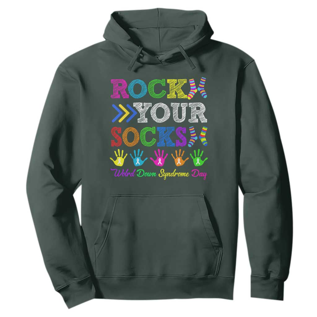 World Down Syndrome Day Hoodie Rock Your Socks Awareness Support 321 TS10 Dark Forest Green Print Your Wear