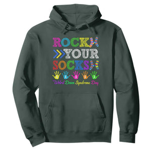 World Down Syndrome Day Hoodie Rock Your Socks Awareness Support 321 TS10 Dark Forest Green Print Your Wear