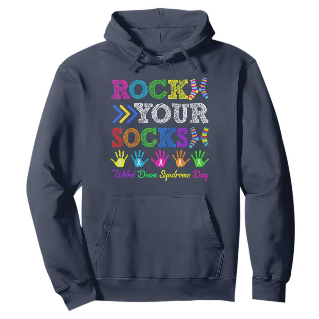 World Down Syndrome Day Hoodie Rock Your Socks Awareness Support 321 TS10 Navy Print Your Wear