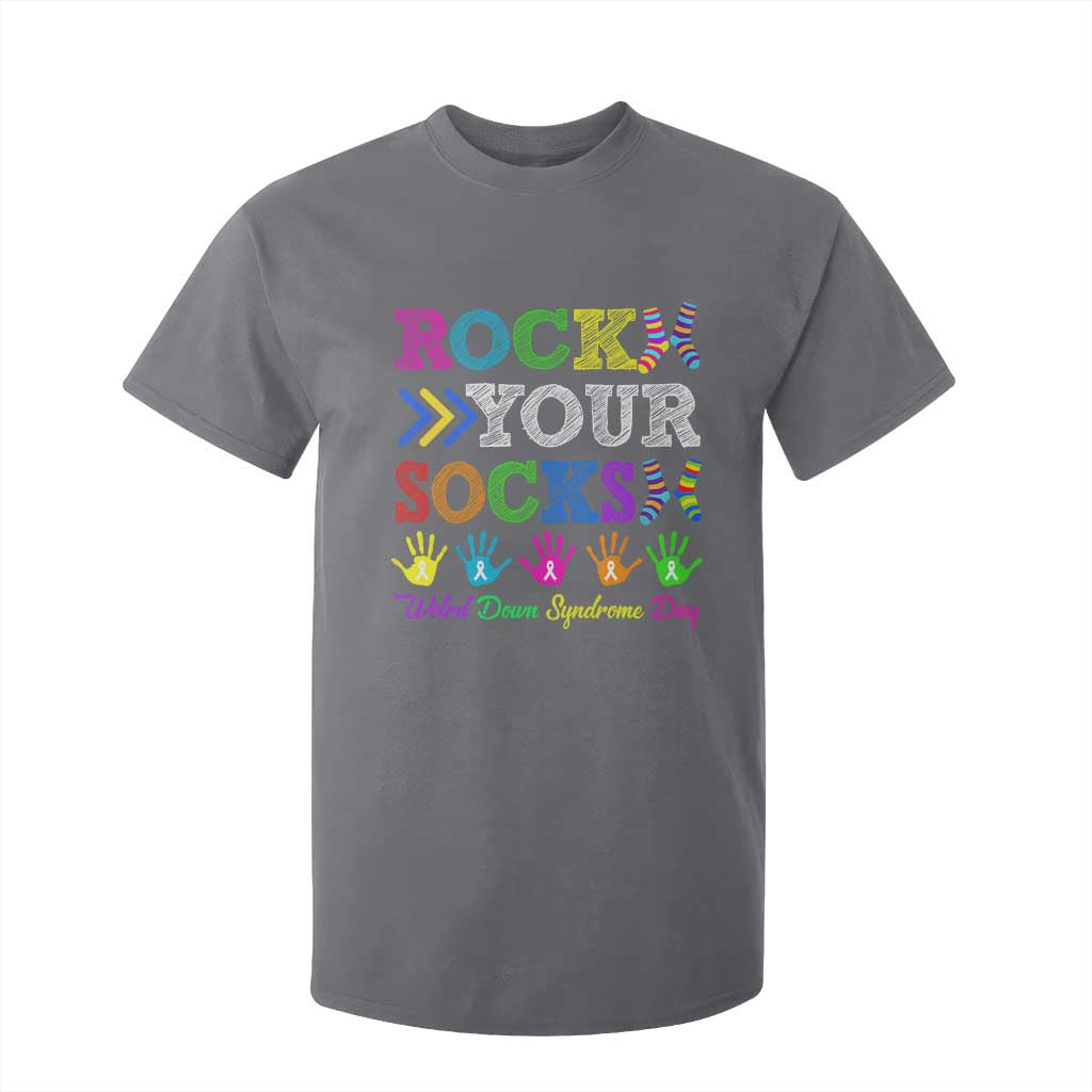 World Down Syndrome Day T Shirt For Kid Rock Your Socks Awareness Support 321 TS10 Charcoal Print Your Wear