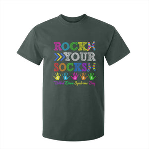World Down Syndrome Day T Shirt For Kid Rock Your Socks Awareness Support 321 TS10 Dark Forest Green Print Your Wear