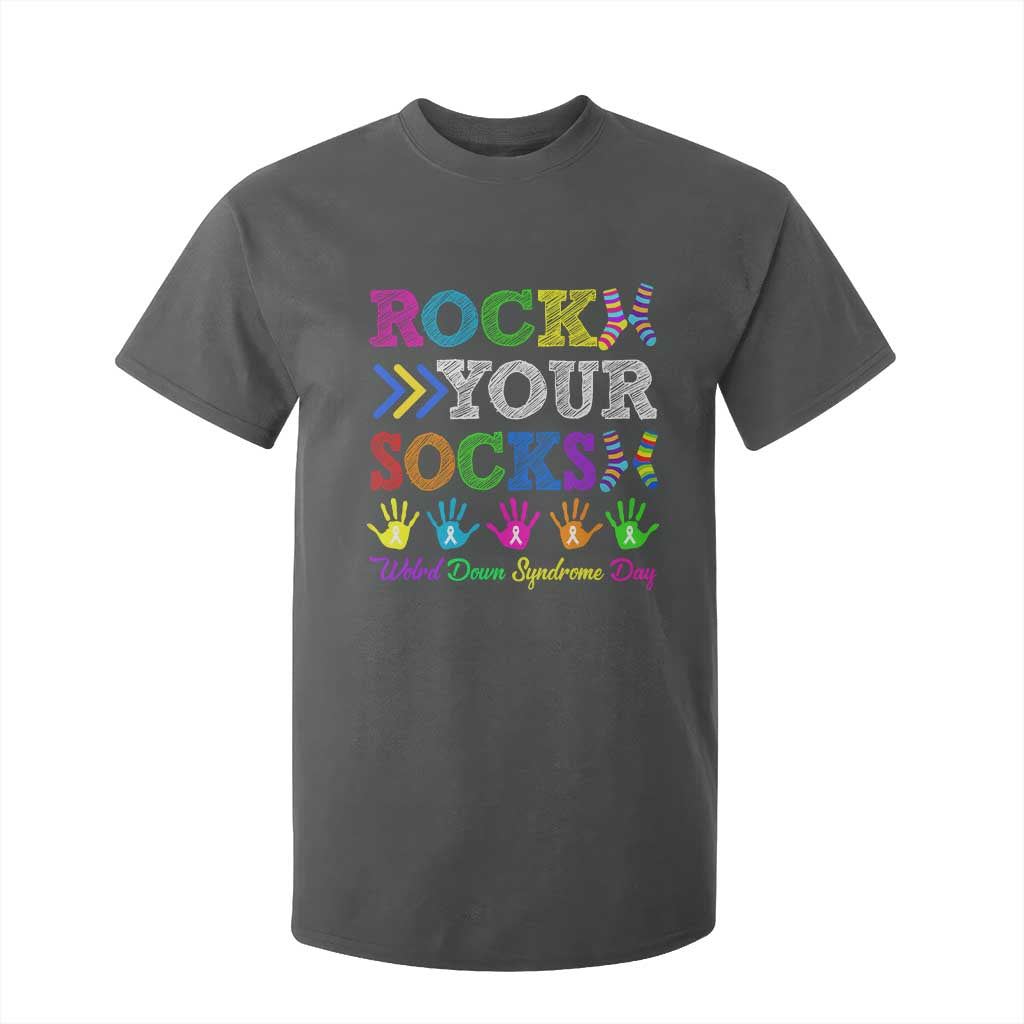 World Down Syndrome Day T Shirt For Kid Rock Your Socks Awareness Support 321 TS10 Dark Heather Print Your Wear