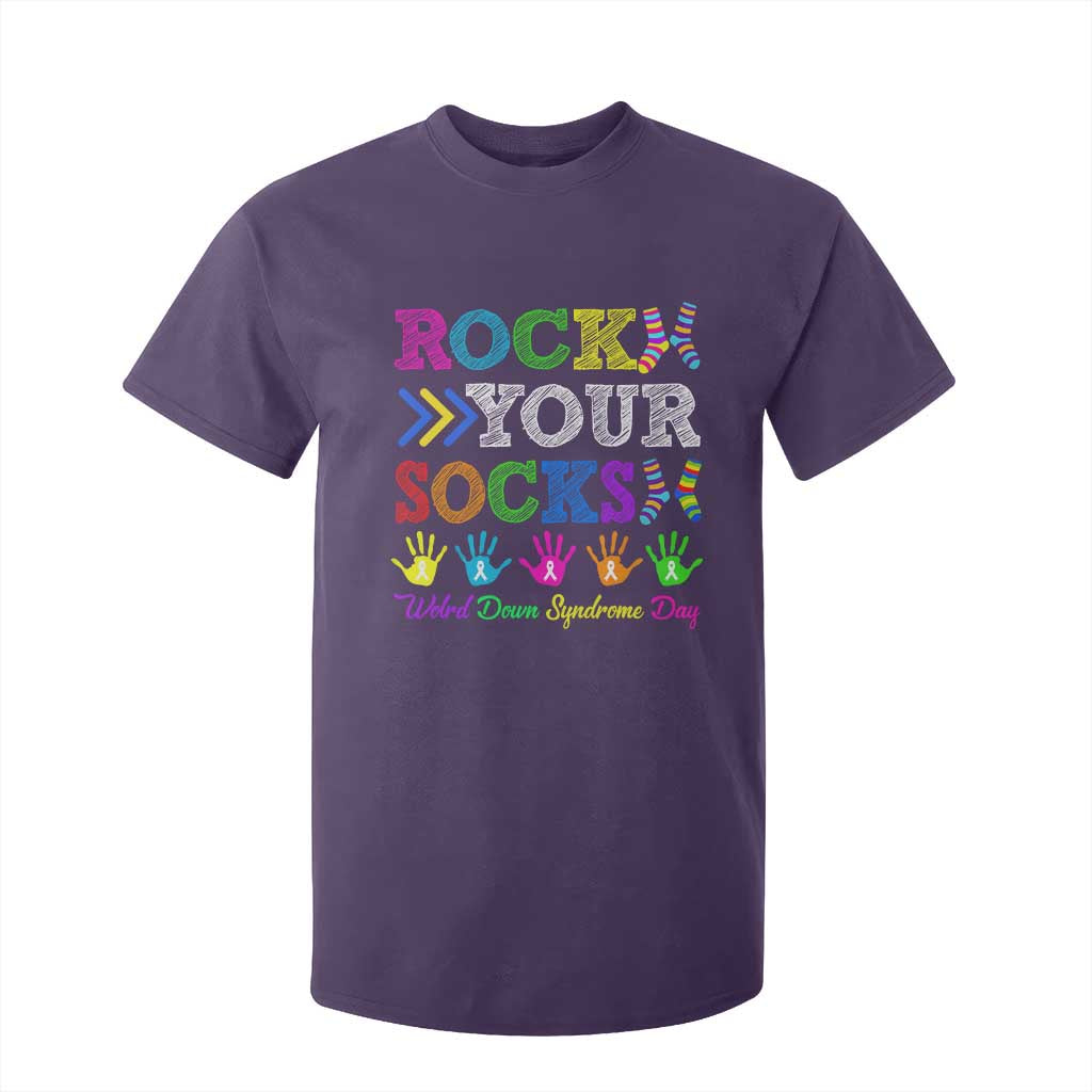 World Down Syndrome Day T Shirt For Kid Rock Your Socks Awareness Support 321 TS10 Purple Print Your Wear