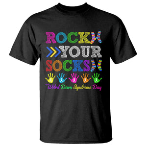 World Down Syndrome Day T Shirt Rock Your Socks Awareness Support 321 TS10 Black Print Your Wear
