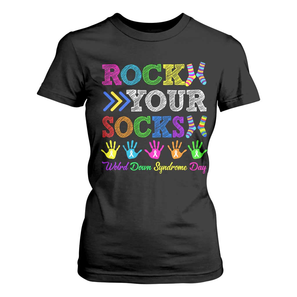 World Down Syndrome Day T Shirt For Women Rock Your Socks Awareness Support 321 TS10 Black Print Your Wear